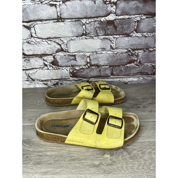 Sanosan Yellow Leather Arizona Slides Casual Cork Sandals Women Sz 40EU/9.5M US - Picture 11 of 16